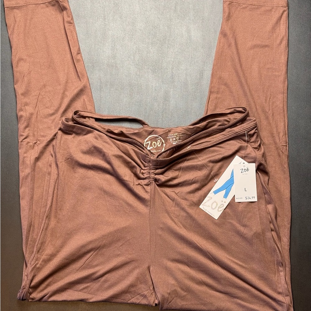 Zoe + Phoebe Solid Milk Chocolate Leggings BNWT